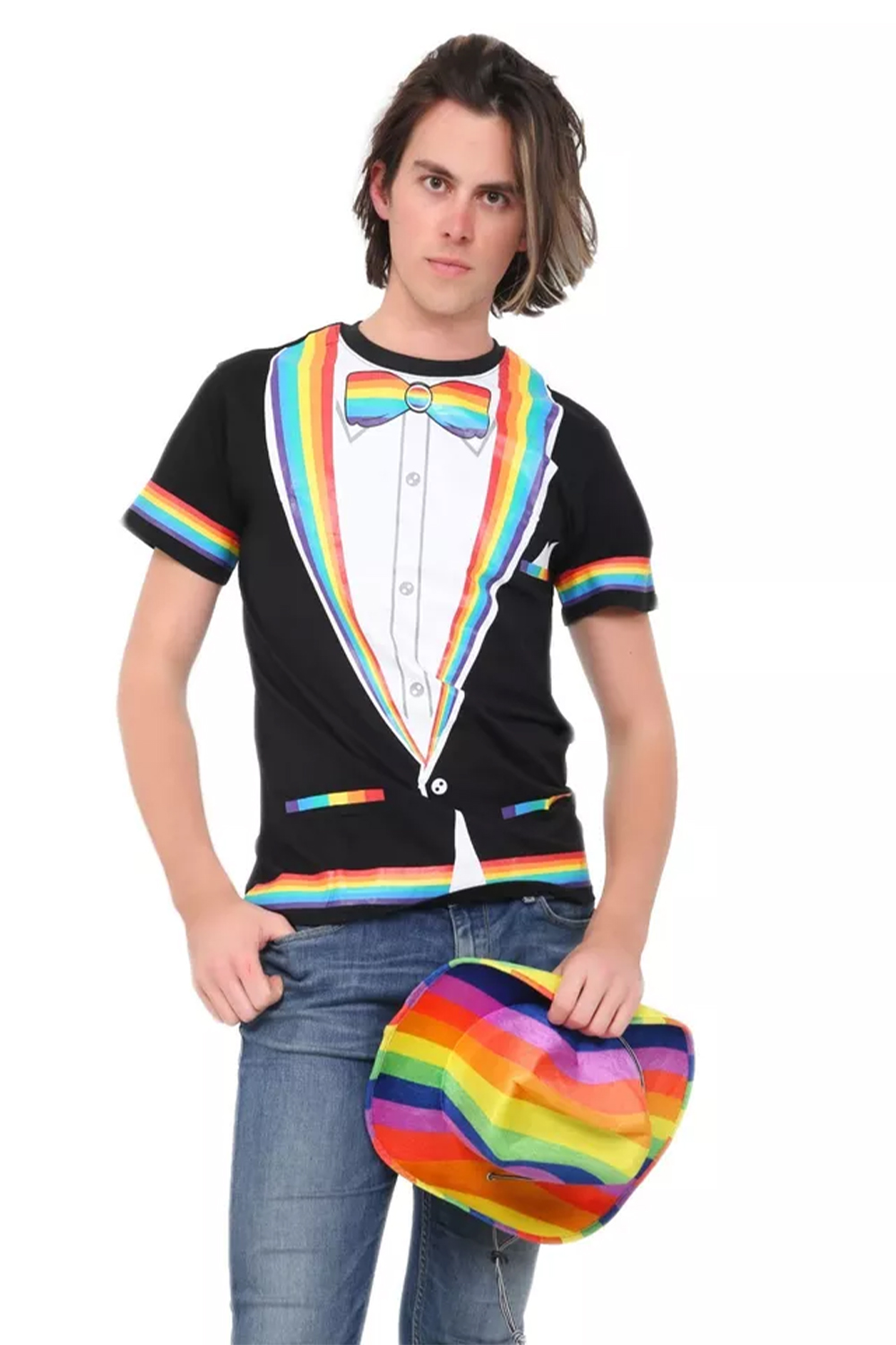 Rainbow Print Gay Pride T Shirt