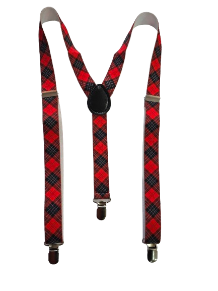 Wickedfun Red Tartan Braces 2.5 cm