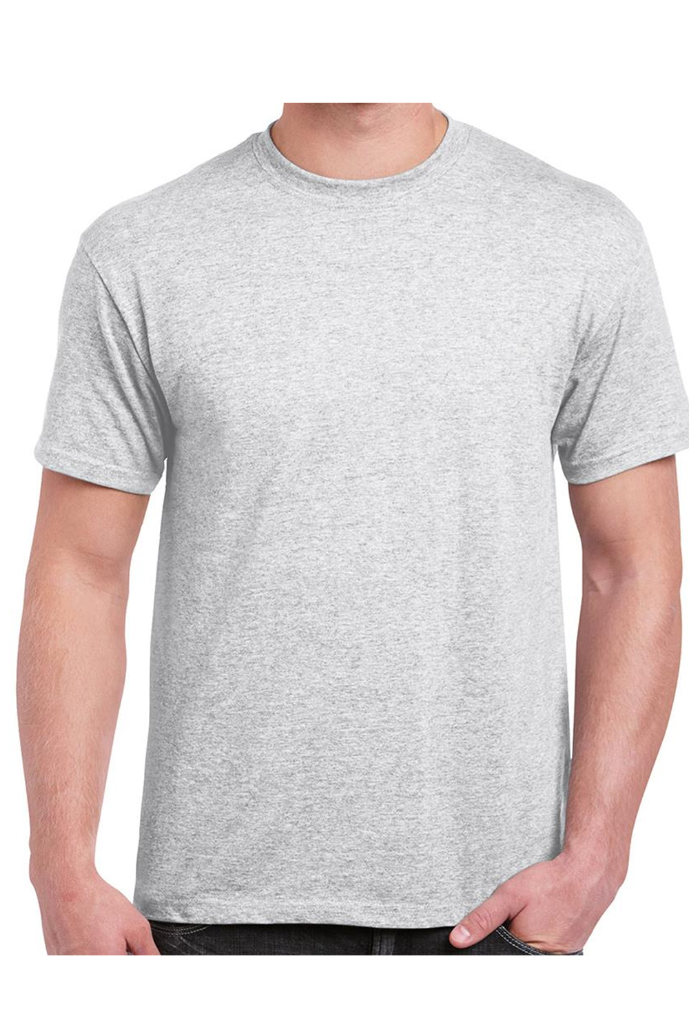Round Neck Plain T-Shirts Grey