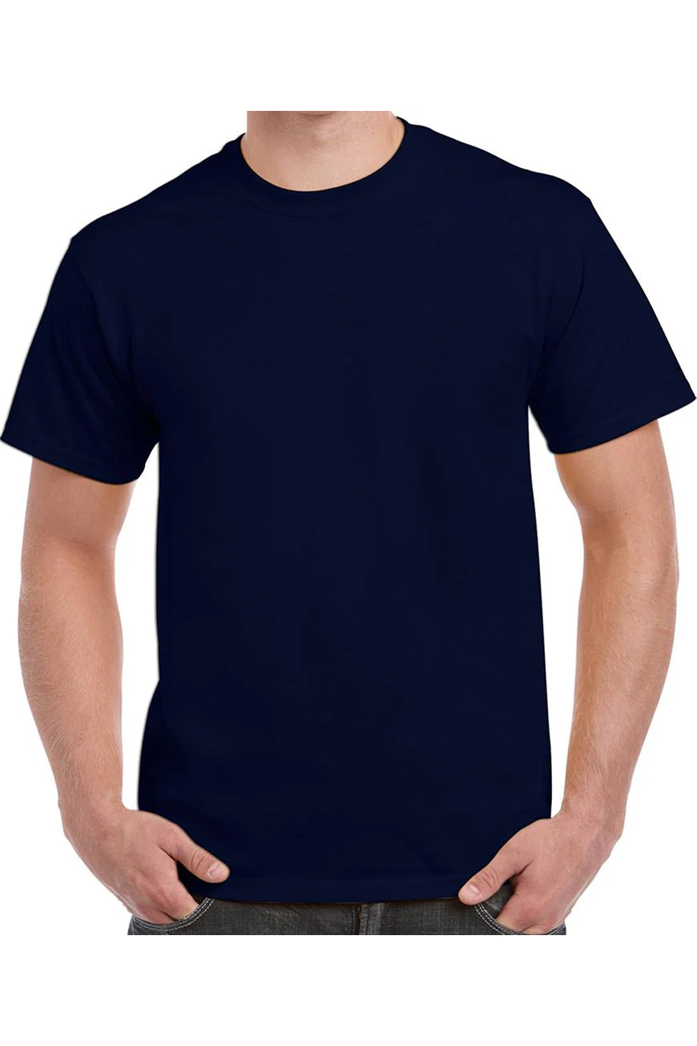 Round Neck Plain T-Shirts Navy