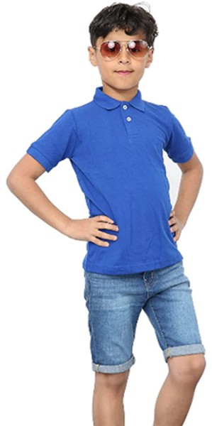 Child Plain Royal Blue Polo Shirts