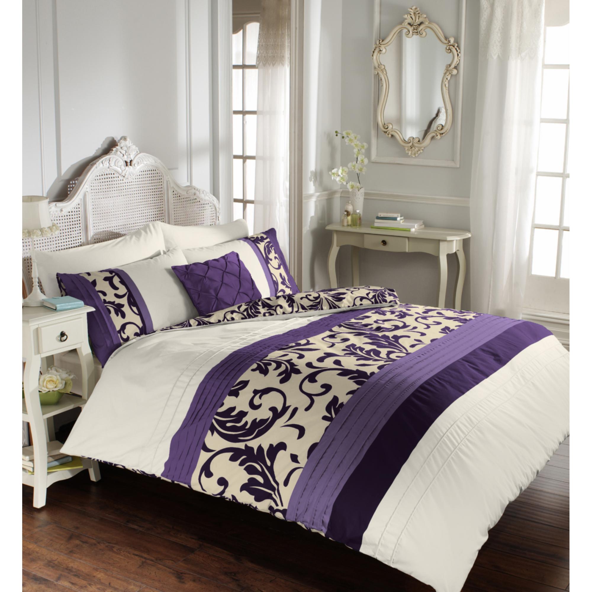 SCROLL DUVET SET PURPLE