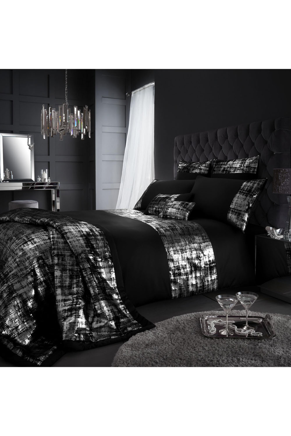 Signature Duvet Set Prosecco Glitter Black