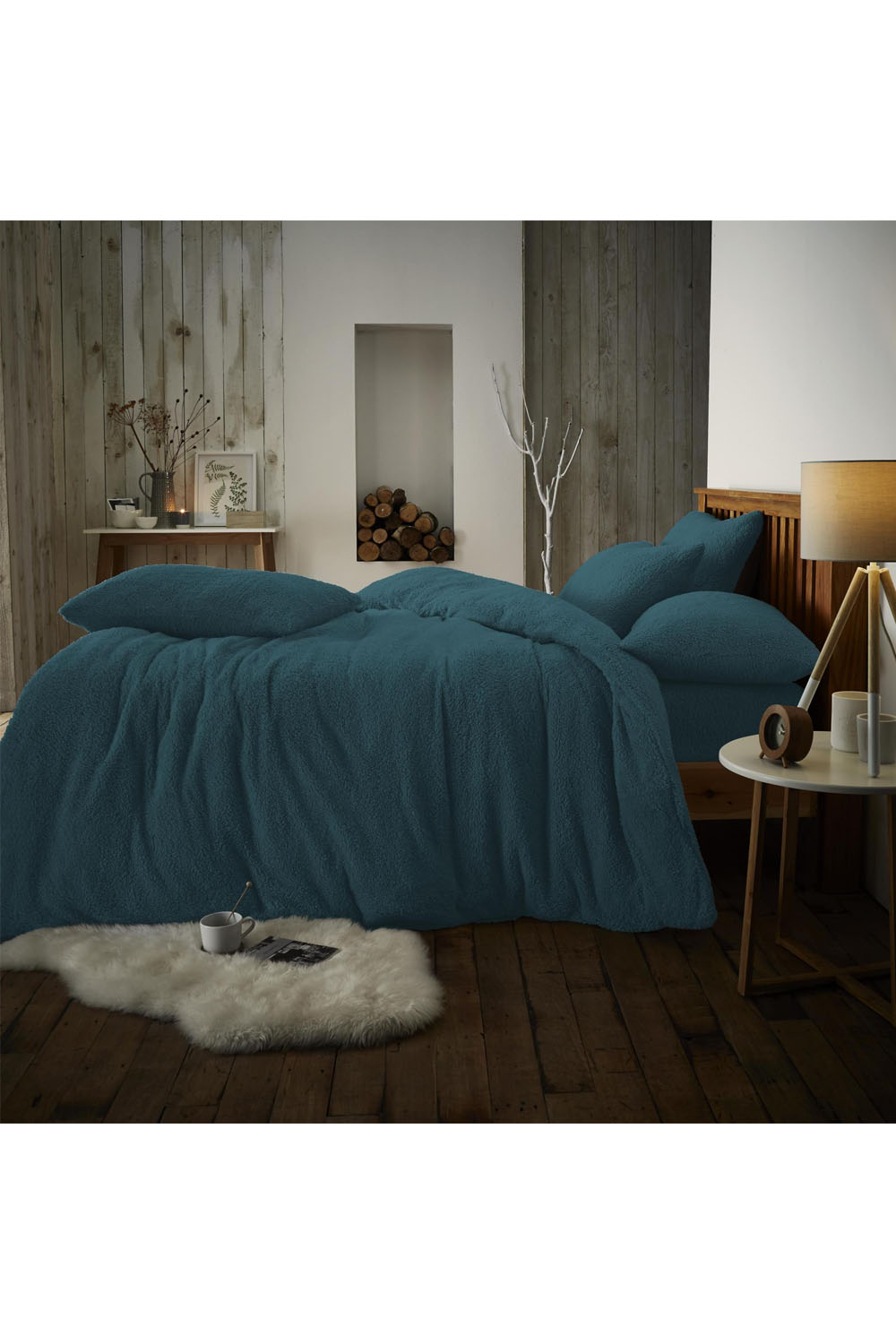 Soft Serenity Teddy Plain Duvet Set Green
