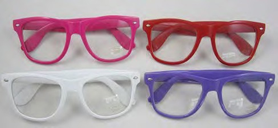 Wickedfun Solid Colour Transparent Glasses 