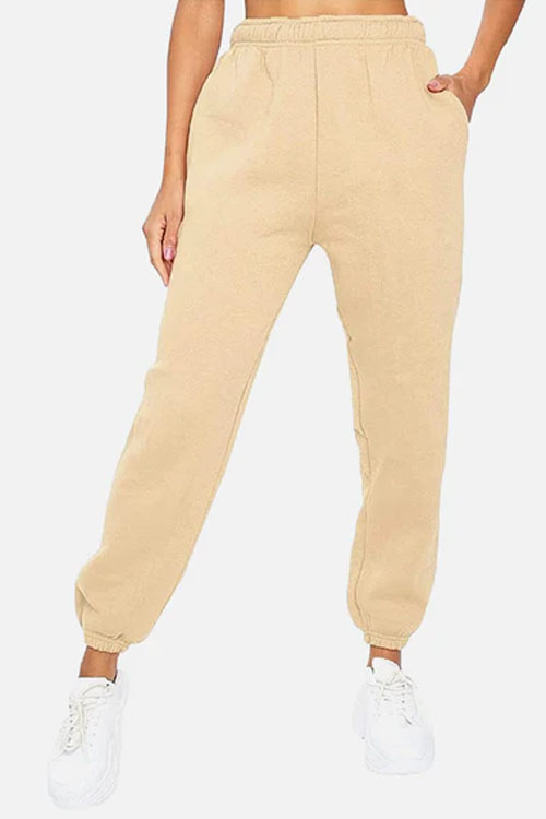 Stone Women Elastic Waist Sweatpants With Pocket