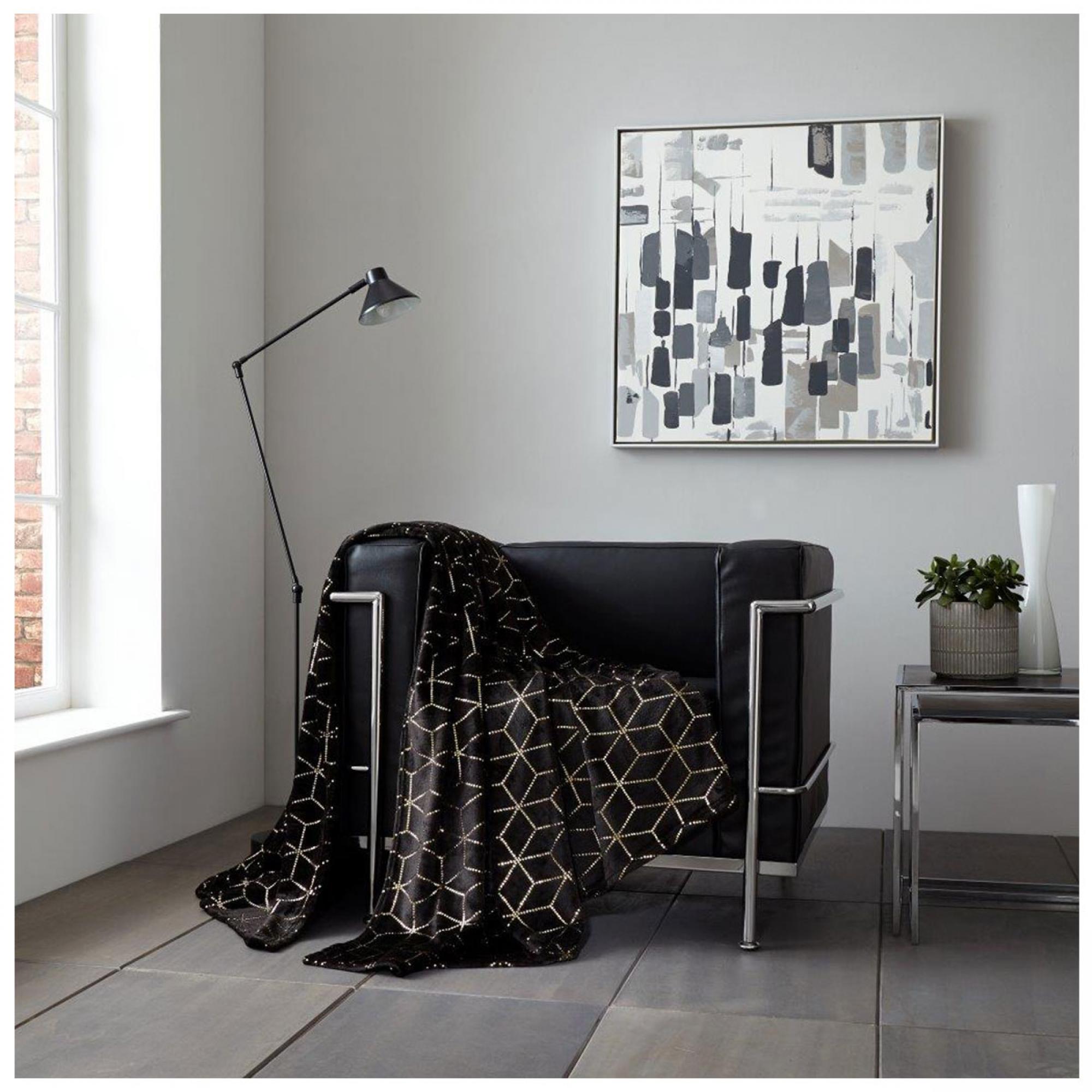 Throw Metallic Cube Black/gold