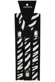 Wickedfun Black White Zebra Printed Braces 2.5 cm