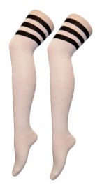 Crazy Chick 3 Stripe Referee OTK White With Black