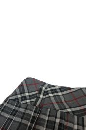 Crazy Chick Full Pleated Grey Red Lines Tartan Skirt (12 Inches)