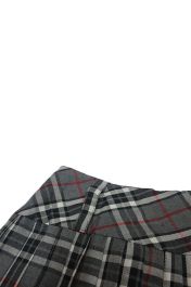 Crazy Chick Full Pleated Grey Red Lines Tartan Skirt (12 Inches)