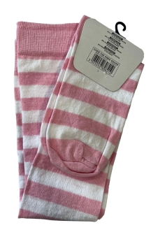 Crazy Chick Baby Pink and White OTK Stripe Socks