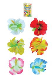 Hibiscus Flower Hair Clips Set (6 Assorted Colours)