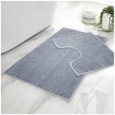 2 PC BATH SET SHINY SILVER