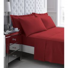 200 TC EGYPTIAN COTTON FLAT SHEET RED