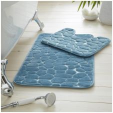 2PC PEBBLE MEMORY BATH SET AQUA