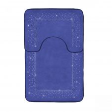 2PC SPARKLE MEMORY BATH MAT ROYAL BLUE - 41167105