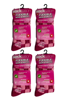 Active Star Womens Diabetic Socks Geometric Mania (Pack of 3 Pairs)