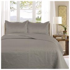 3PC PLAIN BED SPREAD SAMPHIRE GREY