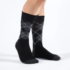 Active Star Flexi Diabetic Argyle Grey Mens Socks (Pack of 3 Pairs)