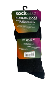 Active Star Flexi Diabetic Mens Grey StripeSocks (Pack of 3 Pairs)