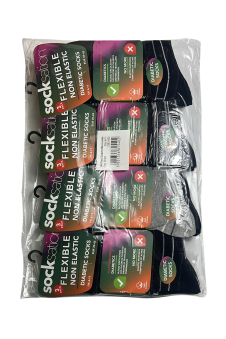 Active Star Flexi Diabetic Mens Grey StripeSocks (Pack of 3 Pairs)