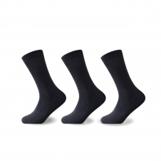 3pk Men Lycra Socks Plain Black - 5700