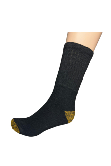 3pk Men Work Socks with Yellow Heel