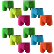 3pk Mens Neon Classic Matching Elastic Boxer Shorts