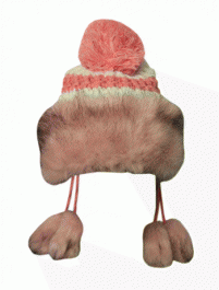 Active Star Stripe Heavy Knitted Fur Hat