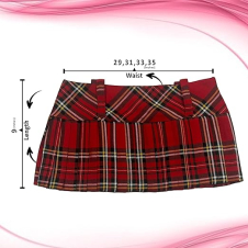 Crazy Chick Adult Full Pleated Red Tartan Skirt (9 Inches)
