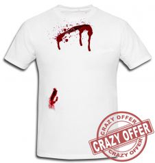 Wickedfun Halloween White Bleeding Scar Printed TShirt