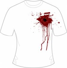 Wickedfun Halloween White Gunshot Wound Printed TShirt