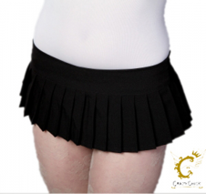 Crazy Chick Adult Sexy Plain Black Mini Pleated Skirt