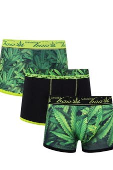 Active Star All Over Leaf Print Boxer Shorts (Pack of 3)