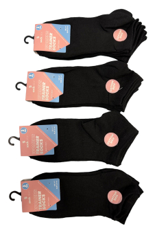 Active Star Classic Ladies Trainer Socks Black (Pack of 3 Pair)