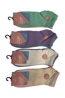 Active Star Classic Ladies Trainer Socks Pastel (Pack of 3 Pair)