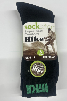 Active Star Men Hike Socks Black (Pack of 3 Pairs)