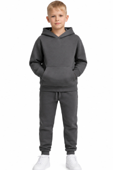 Active Star Kids Pullover Hoodie Tracksuit Dark Grey