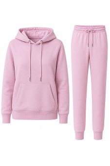 Active Star Ladies Baby Pink Pullover Hoodie Tracksuit