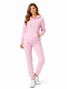 Active Star Ladies Baby Pink Pullover Hoodie Tracksuit