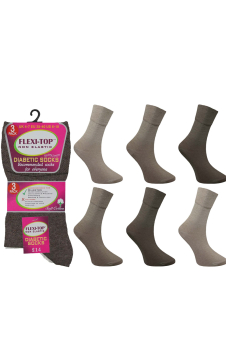 Active Star Ladies Flexi Top Non-elastic Brown Melange Socks (Pack of 3 Pair)