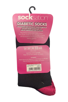 Active Star Ladies Flexi Top Non Elastic Diabetic Socks Colored Heel & Toe (Pack of 3 Pair)