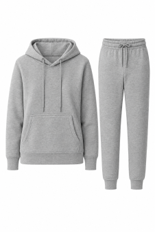 Active Star Ladies Grey Melange Pullover Hoodie Tracksuit