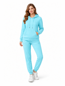 Active Star Ladies Sky Blue Pullover Hoodie Tracksuit