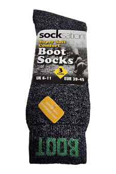 Active Star Men Boot Socks Melange (Pack of 3 Pairs)