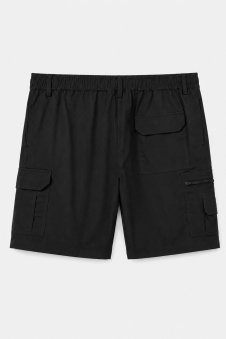 Active Star Men's Black Cargo Shorts With Drawstring Waist