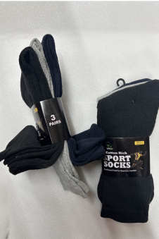 Active Star Men Cotton Rich Sport Socks (Pack of 3 Pairs)