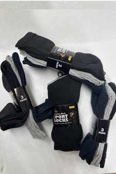 Active Star Men Cotton Rich Sport Socks (Pack of 3 Pairs)