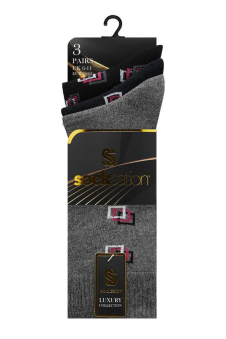 Active Star Men Dim Square Suit Socks (Pack of 3 Pairs)